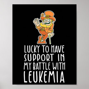 St Patricks Four Leaf Clover Leprechaun Leukaemia Poster