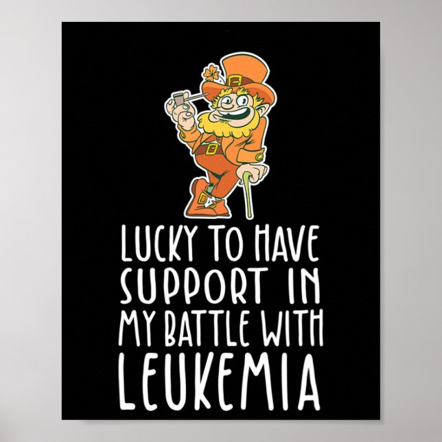 St Patricks Four Leaf Clover Leprechaun Leukaemia  Poster (Front)