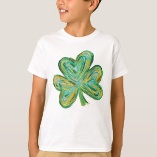 St Patricks Four Leaf Clover Watercolor Shamrock T-Shirt