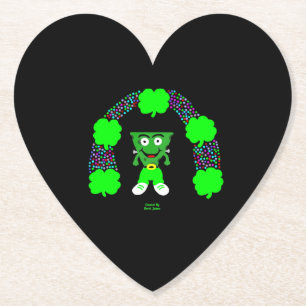 St.  Patrick's FrankenCheese Heart Paper Coaster