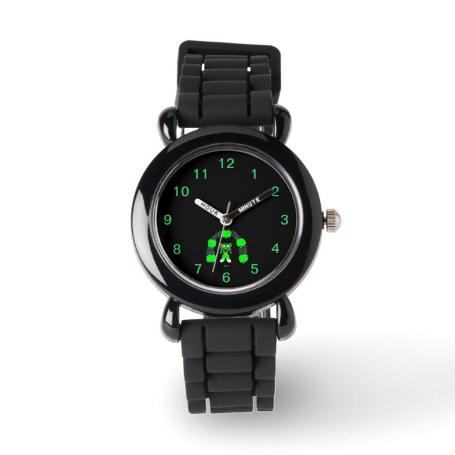 St.  Patrick's FrankenCheese Kid's Silver Watch (Front)