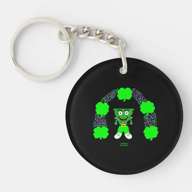 St.  Patrick's FrankenCheese Round Keychain (Front)