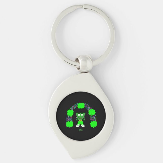 St.  Patrick's FrankenCheese Swirl Keychain (Front)