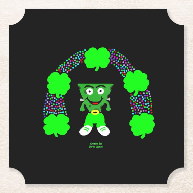 St.  Patrick's FrankenCheese Ticket Paper Coaster (Front)