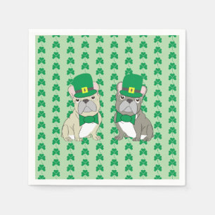 St. Patricks French Bulldogs Napkin