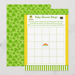 St Patricks Girl Baby Shower Party Bingo Invitation
