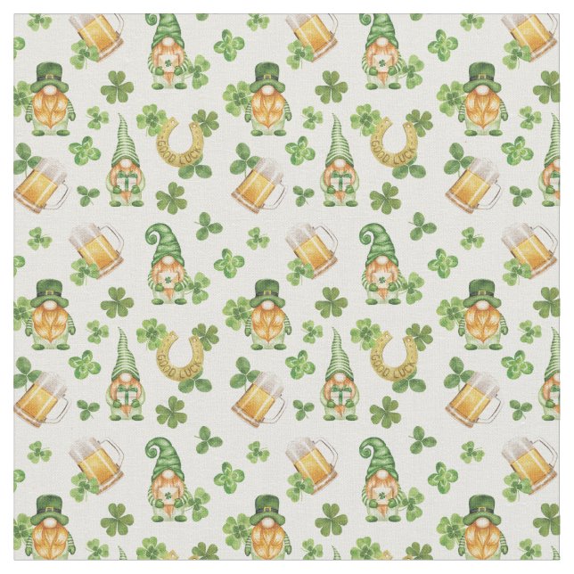 St. Patrick's Gnomes Fabric (Close Up)