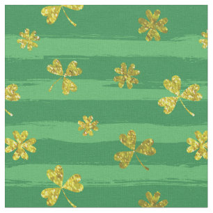 st patricks golden shamrocks fabric
