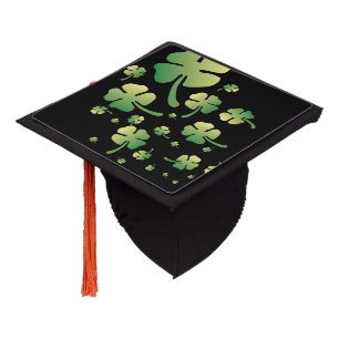 St. Patricks Gradient Clover  Graduation Cap Topper