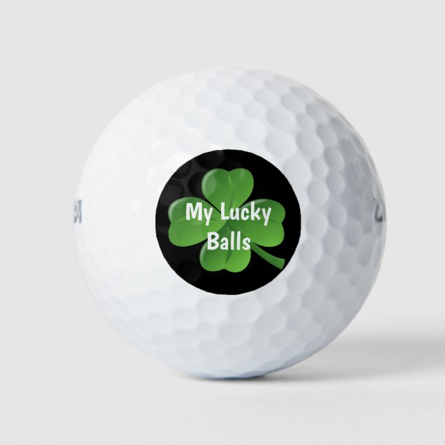St Patricks Green Shamrock Funny Golf Balls (Front)