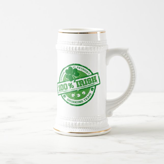 St. Patrick's Irish Drinking Team funny stein (Right)