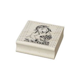 ST. PATRICK'S IRISH EWE AND SHAMROCKS RUBBER STAMP