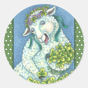 ST. PATRICK'S IRISH EWE & SHAMROCKS STICKERS Sheet
