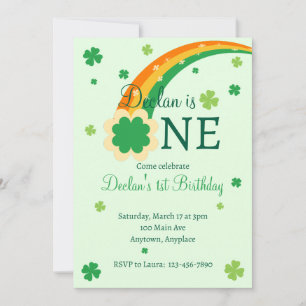 St. Patrick's Irish First 1st Birthday Invitation