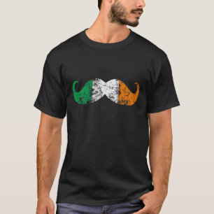 St Patricks Irish Flag Colours Grunge Moustache T-Shirt