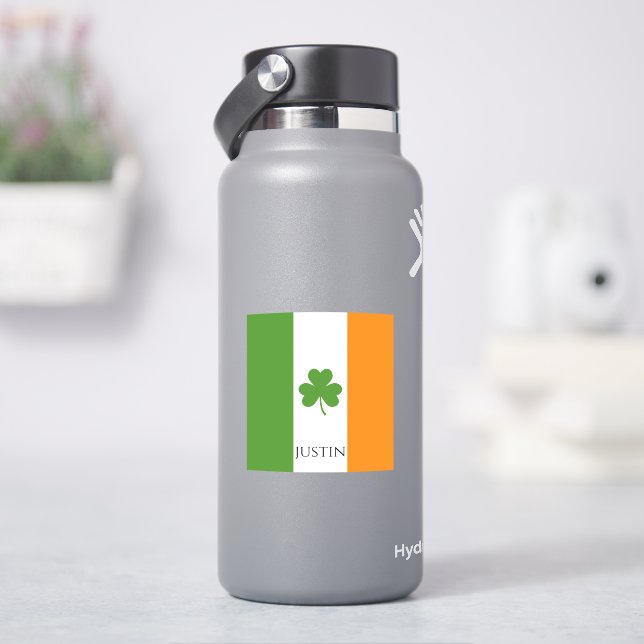 St Patrick's Irish Flag w Shamrock | Personalize (HydroFlask)