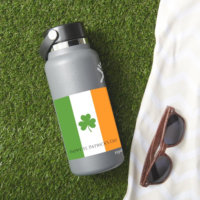 St Patrick's Irish Flag w Shamrock | Personalize (HydroFlask Insitu)