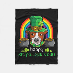 St. Patricks Jack Russel Dad, Jack Russel Dog Mom Fleece Blanket