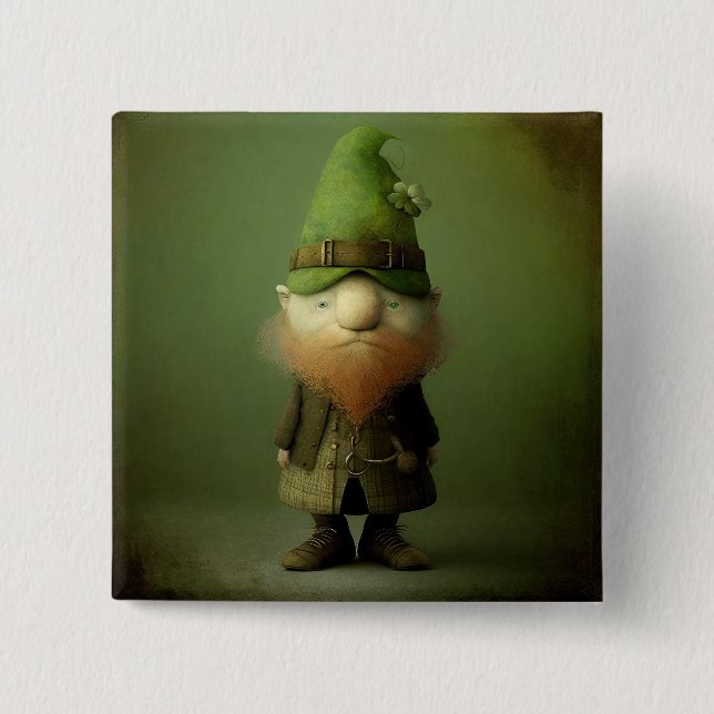 St. Patrick's Leprechaun #4 2 Inch Square Button (Front)