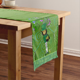 St. Patrick's Leprechaun & Shamrocks Table Runner