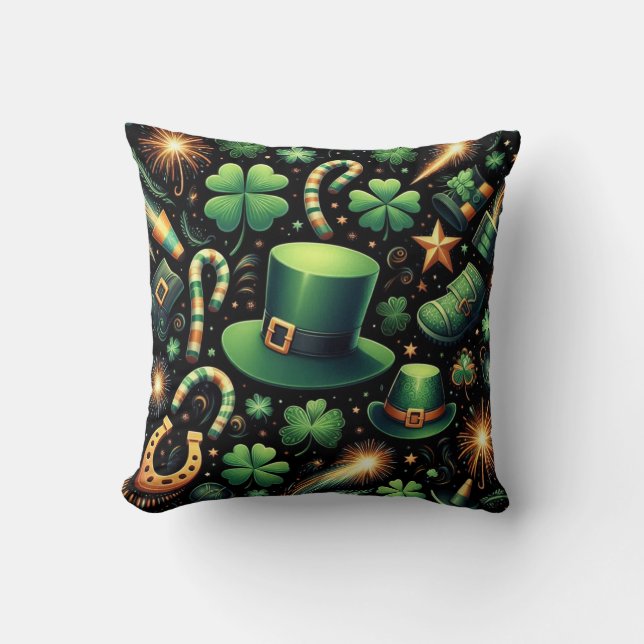 St. Patrick's Luck Throw Pillow (Front)