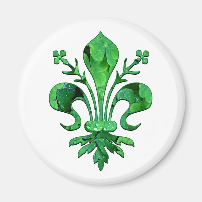 St. Patrick's Lucky Fleur de lis Magnet (Front)