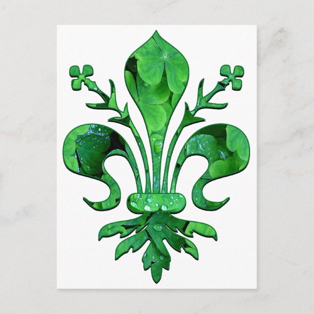 St. Patrick's Lucky Fleur de lis Postcard (Front)