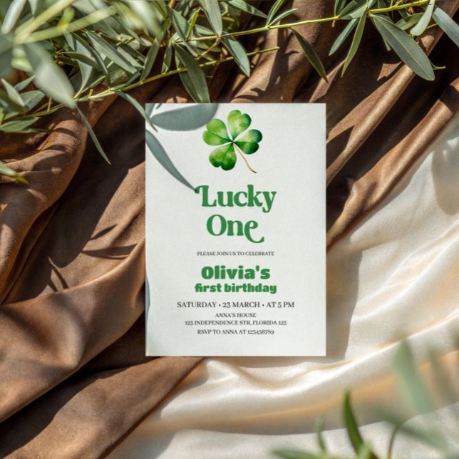 St. Patricks Lucky One Birthday Invitation (Créateur téléchargé)