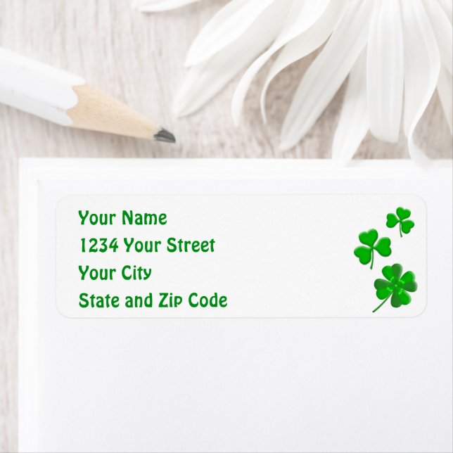 St Patrick's Lucky Shamrock Personalized Address (En situation)