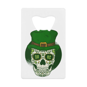 st patricks mexican sugar skull credit card bottle opener