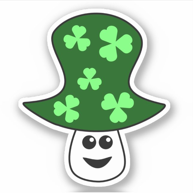 St. Patrick's Mushroom Vinyl Sticker (Front)