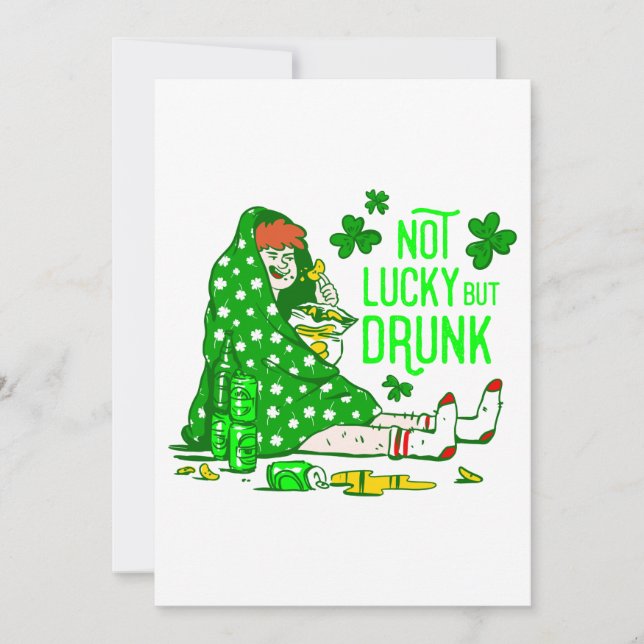st patricks not lucky but drunk quarantine invitation (Front)
