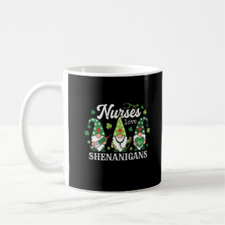 St Patricks Nurses Love Shenanigans Gnomes Scrub Coffee Mug