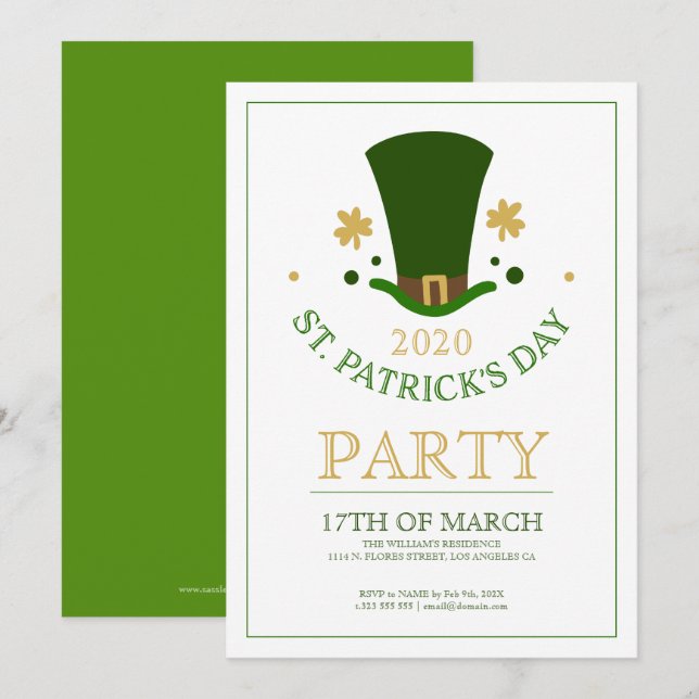 St.Patricks party invitation (Front/Back)