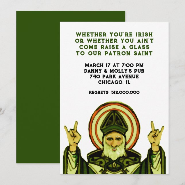 St. Patrick's Party Invitation (Front/Back)