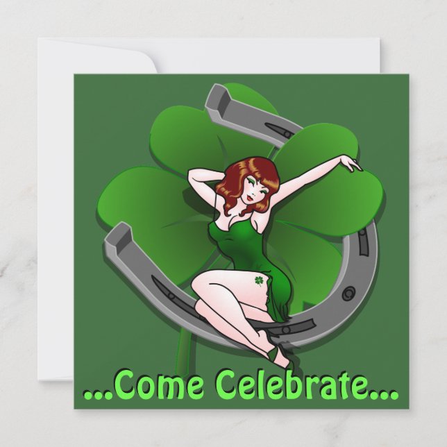 St Patrick's Party Invitations Personalized Lucky (Front)