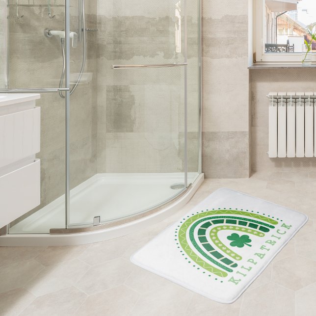 St. Patrick's Rainbow |	Happy Whimsical Shamrock Bath Mat (St. Patrick's Rainbow | Happy Whimsical Shamrock Bath Mat)
