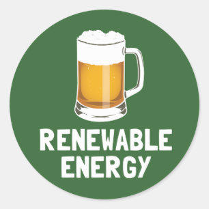 St. Patrick's Renewable Energy Beer Classic Round Sticker