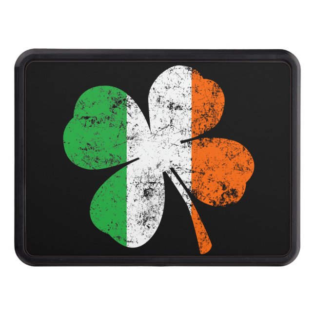 St Patricks Shamrock Irish Colours Hitch Trailer Trailer Hitch Cover (Front)