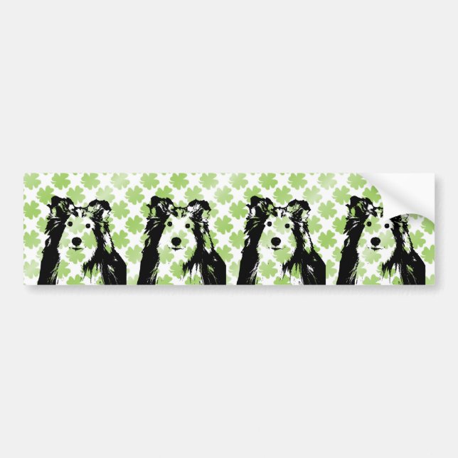 St Patricks - Sheltie Silhouette Bumper Sticker (Front)