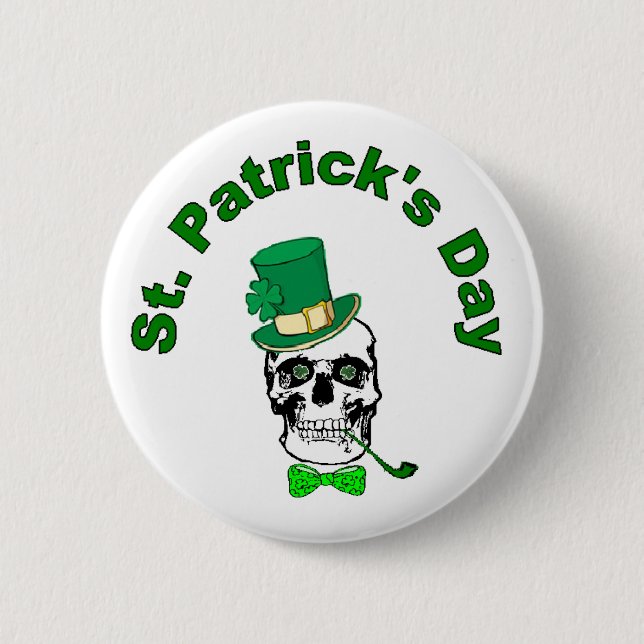 St. Patrick's Skull Button (Front)