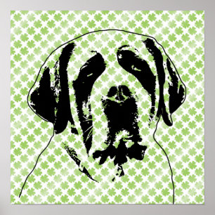 St Patricks - St Bernard Silhouette Poster