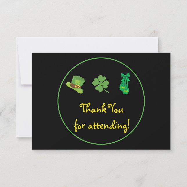 St Patricks theme thank you Card (Front)