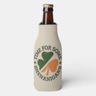 St. Patrick's Time For Some Shenanigans Clover  Bottle Cooler