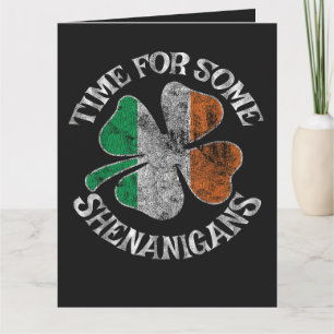 St. Patrick's Time for Some Shenanigans Clover Thank You Card