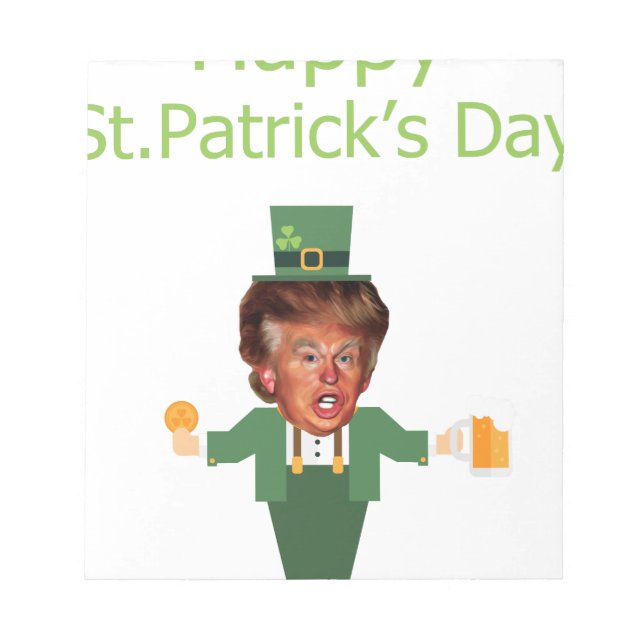 st patricks trump leprechaun notepad (Front)