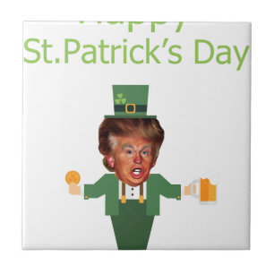 st patricks trump leprechaun tile