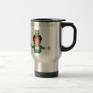 st patricks trump leprechaun travel mug