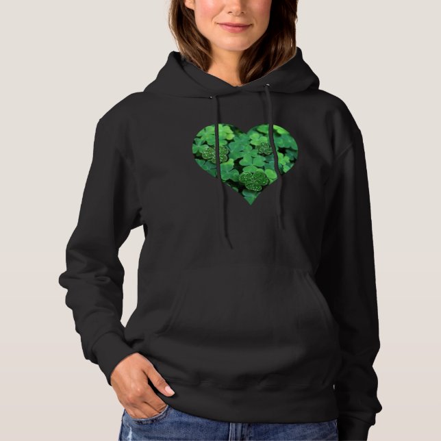 St. Patties day, green shamrock, Irish hearts Hoodie (Front)