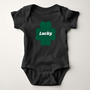 St. Patty’s Shamrock   green lucky clover Baby Bodysuit